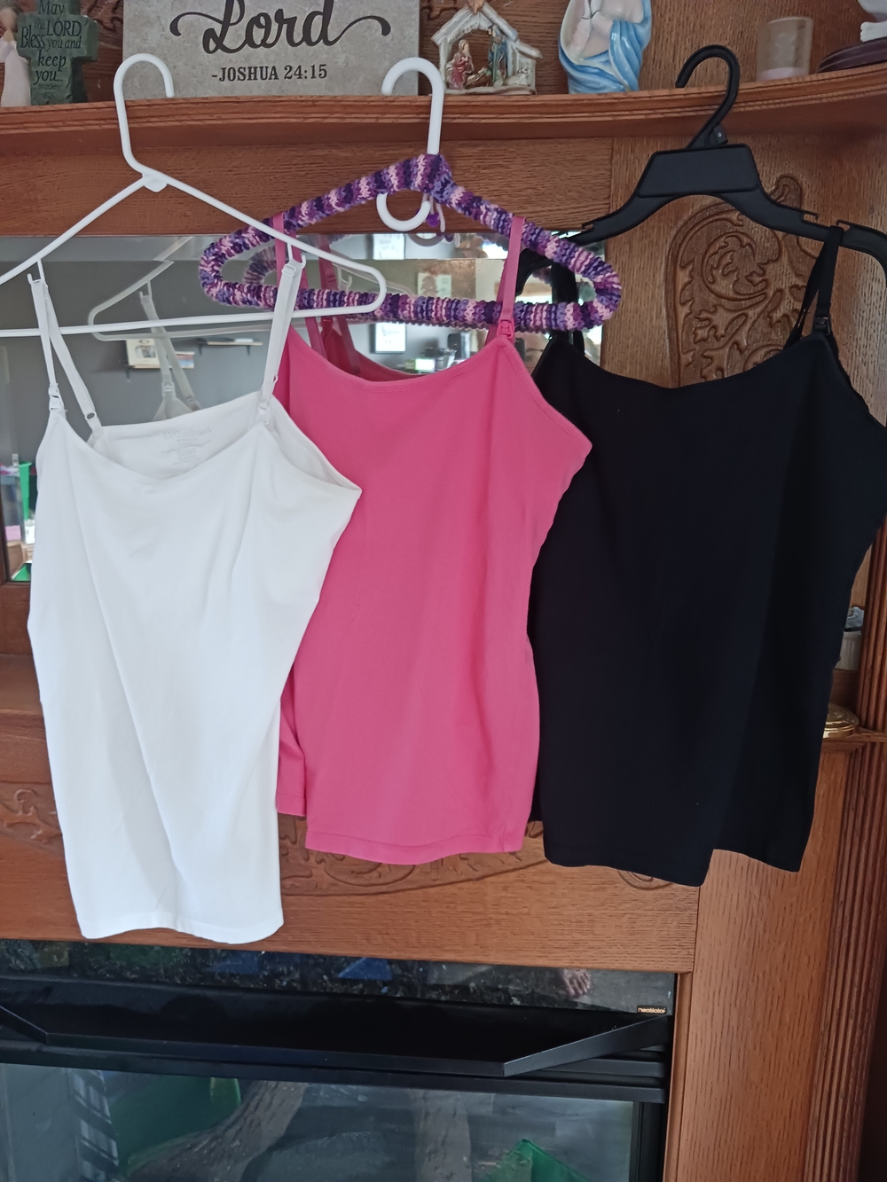 3 | Cotton Motherhood Maternity Cami Nursing Tanks - White, Pink, Black